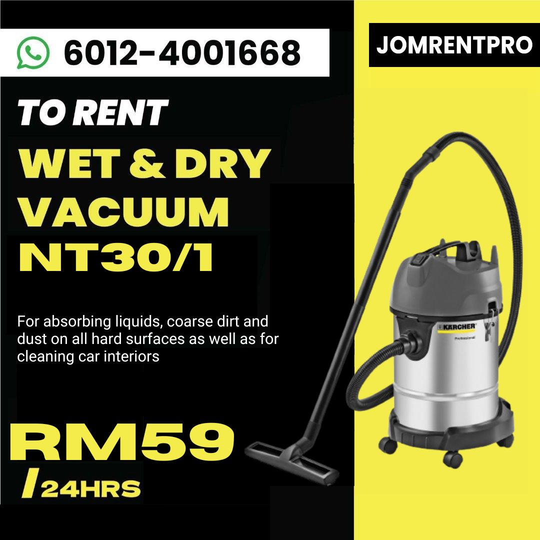 Rent 24 Hours Karcher Heavy Duty Wet & Dry Vacuum NT30 (KL and Selangor) | RentSmart Asia | Renting Is The New Buying