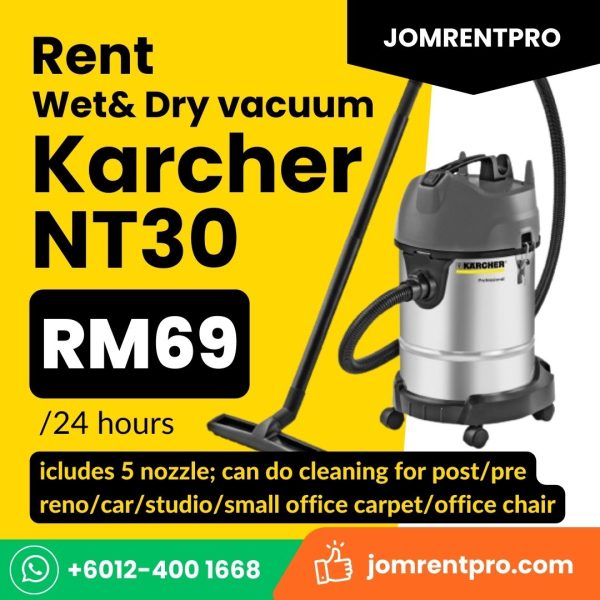Rent 24 Hours Karcher Heavy Duty Wet & Dry Vacuum NT30 (KL and Selangor)