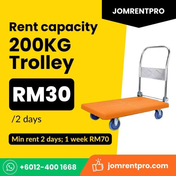 JomRentPro Rent Trolley Hand Truck 200kg for Rent