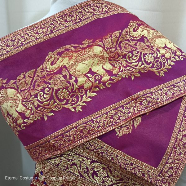 Maroon Red Thailand Costume for Female M Size for Rent - Image 5