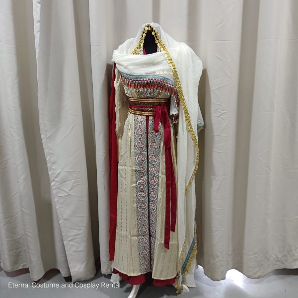 MIDDLE EAST Turkish/Egypt/Arabian Traditional Style Robe Female Cream & Red Size UP TO L for Rent