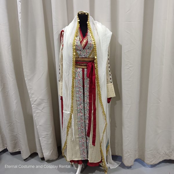 MIDDLE EAST Turkish/Egypt/Arabian Traditional Style Robe Female Cream & Red Size UP TO L for Rent - Image 3