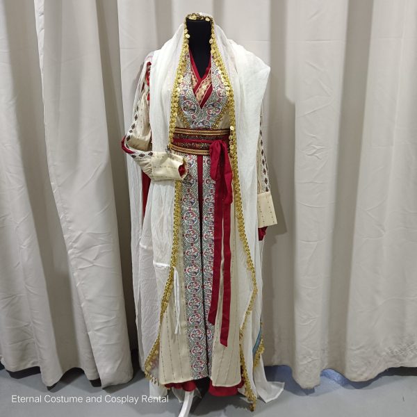 MIDDLE EAST Turkish/Egypt/Arabian Traditional Style Robe Female Cream & Red Size UP TO L for Rent - Image 2