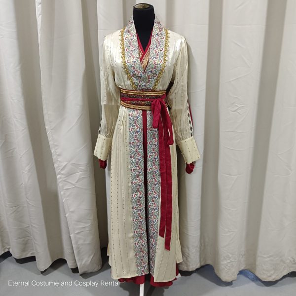 MIDDLE EAST Turkish/Egypt/Arabian Traditional Style Robe Female Cream & Red Size UP TO L for Rent - Image 5