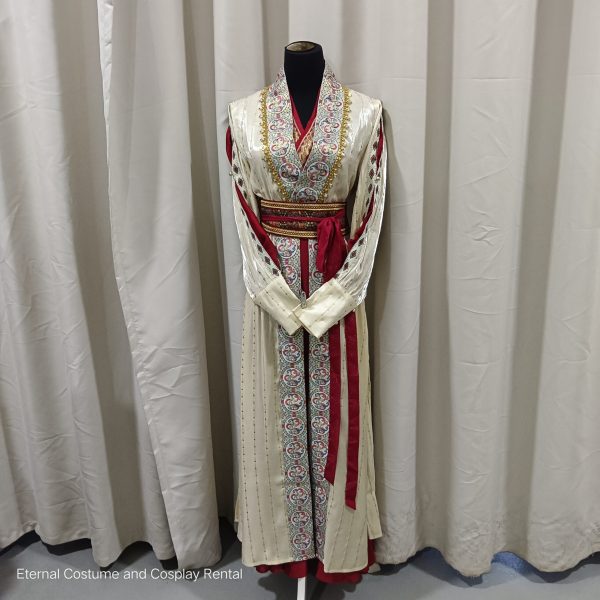 MIDDLE EAST Turkish/Egypt/Arabian Traditional Style Robe Female Cream & Red Size UP TO L for Rent - Image 4