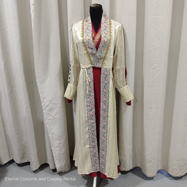 MIDDLE EAST Turkish/Egypt/Arabian Traditional Style Robe Female Cream & Red Size UP TO L for Rent - Image 6