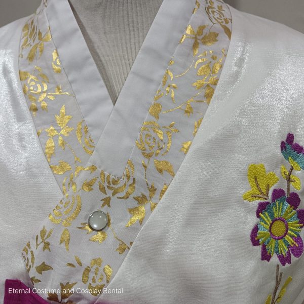 KOREAN Hanbok Style Costume Female White and Pink Size M - XL Free Size for Rent - Image 4