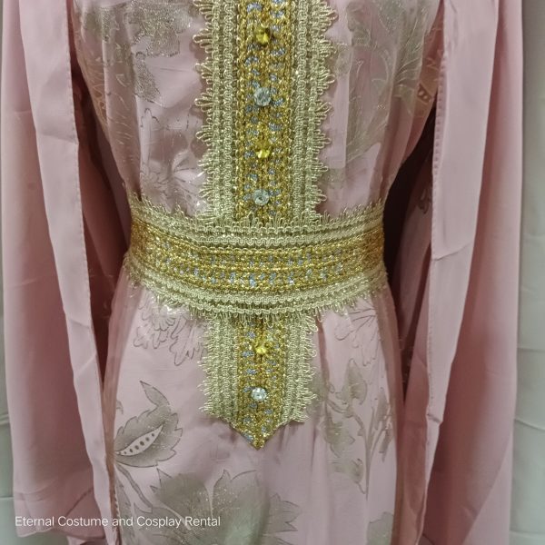 MIDDLE EAST Turkish/Egypt/Arabian Traditional Style Robe Female Pink & Gold Size UP TO L for Rent - Image 5