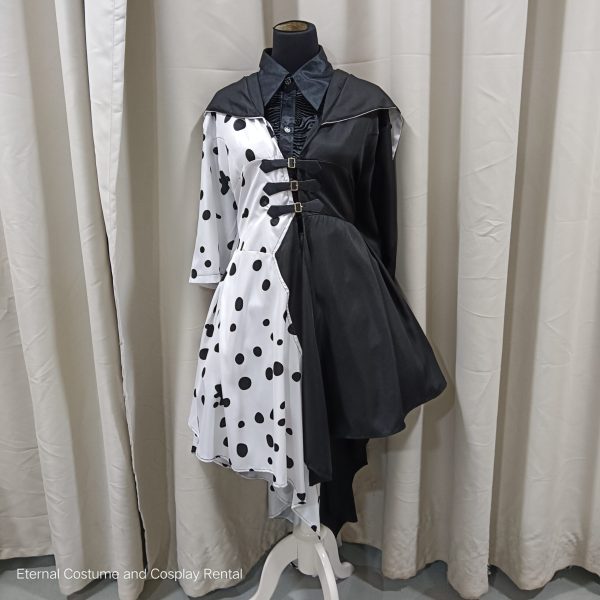 MOVIE Character Cruella 2019 Villian Black and White Colour Female Size XL for Rent