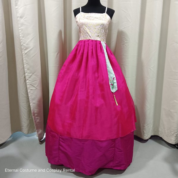 KOREAN Hanbok Style Costume Female White and Pink Size M - XL Free Size for Rent - Image 2
