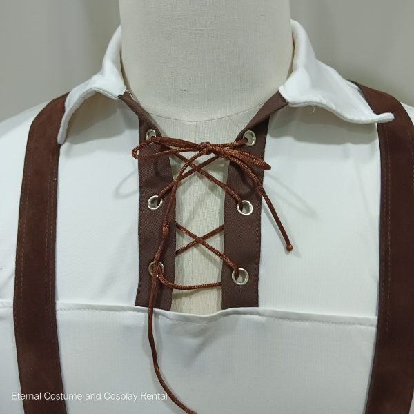 GERMAN Traditional Costume Lederhosen Male Dark Brown Short Pants Style Size M - XXL for Rent - Image 4