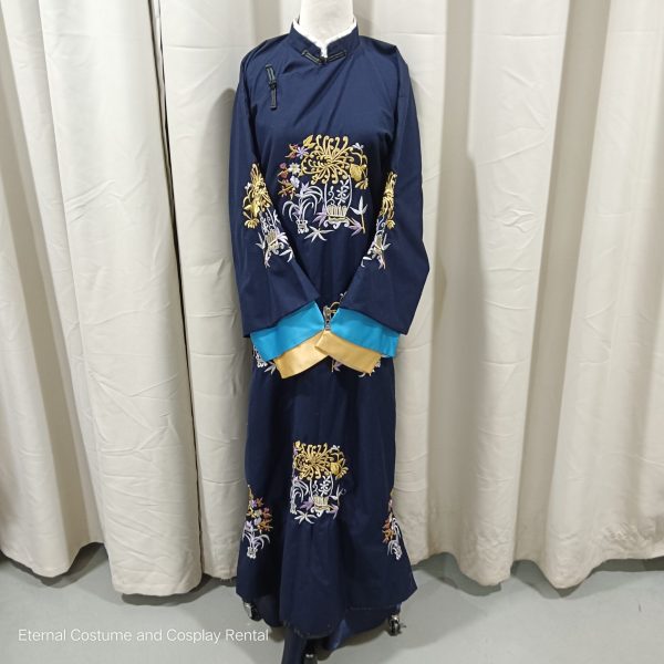 CHINESE Qing Dynasty Palace Concubine Costume Dark Blue YanXiGongLue Drama Story of YanXi Palace 延禧攻略魏璎珞 Free Size High Quality for Rent - Image 2