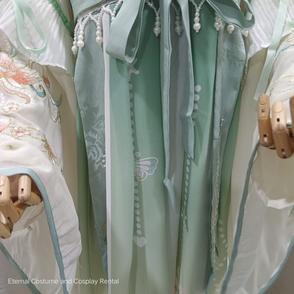 KIDS Chinese HanFu Style Costume Green Girl Height Below 140CM for Rent - Image 3