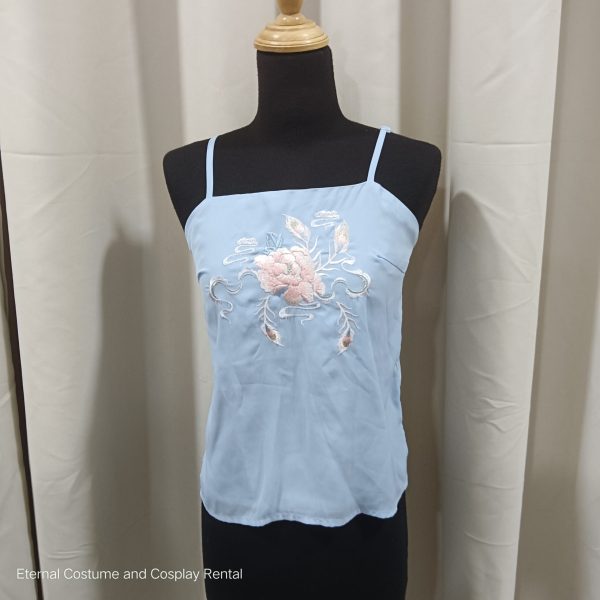 CHINESE Traditional HanFu Female White and Light Blue with BLING BLING Female Size XS - M for Rent - Image 2