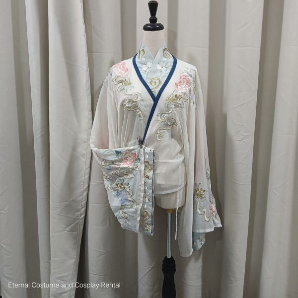 CHINESE Traditional HanFu Blue and Pink Gradient with bling bling Size M - XL for Rent - Image 4