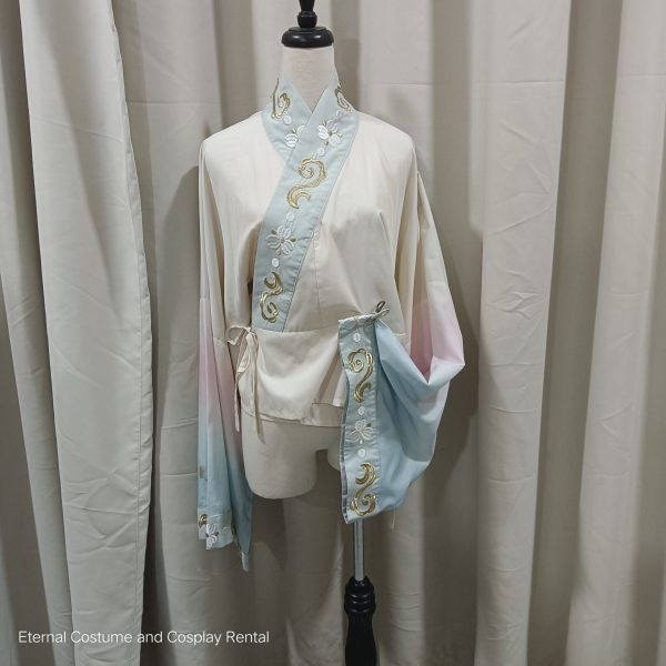 CHINESE Traditional HanFu Blue and Pink Gradient with bling bling Size M - XL for Rent - Image 2