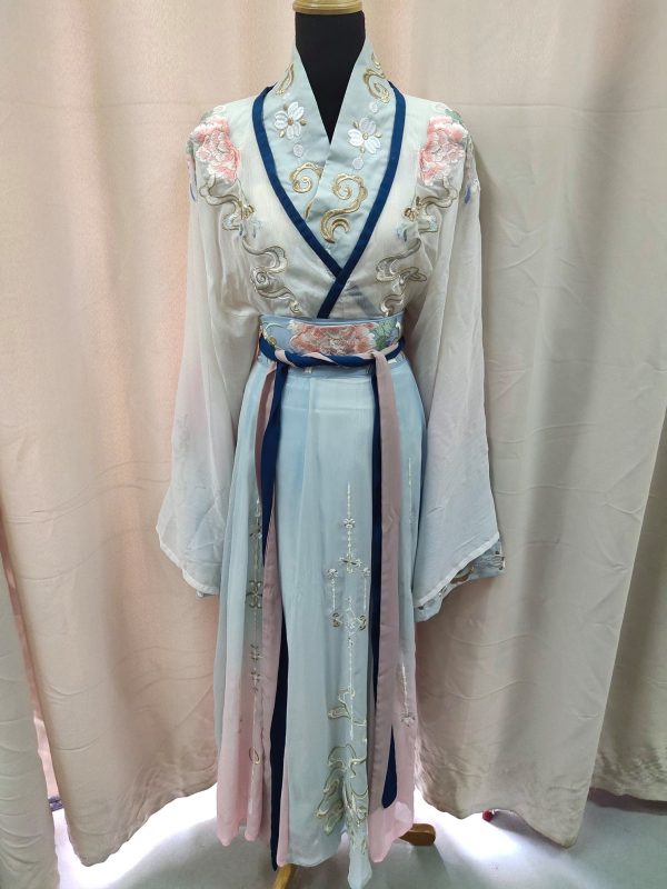 CHINESE Traditional HanFu Blue and Pink Gradient with bling bling Size M - XL for Rent - Image 6