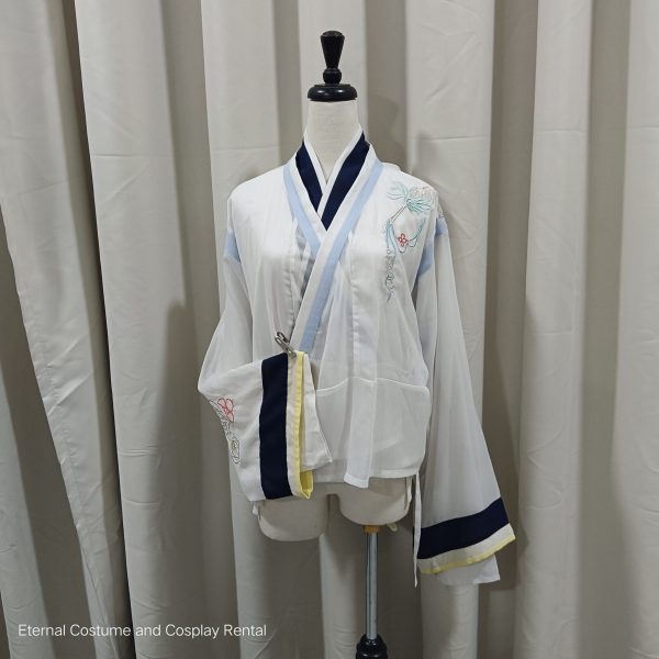 Chinese Traditional HanFu Female Light Blue XS-M size (蓝色交领汉服女) for Rent - Image 3