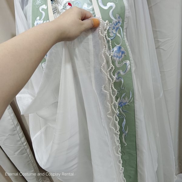 Chinese Traditional HanFu HeZiQun Light Green (诃子裙青色汉服女) for Rent - Image 5