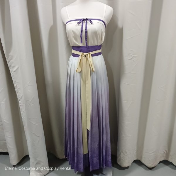 CHINESE Traditional HanFu Female Purple and White Song Dynasty Size S - L for Rent - Image 3